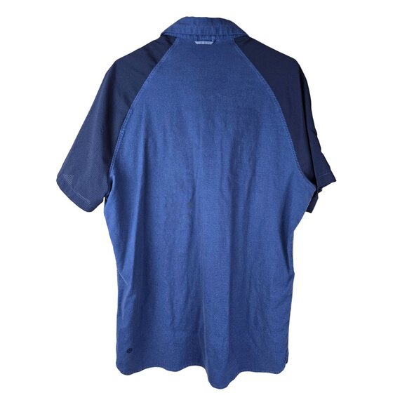 Lululemon Mens Blue Short Sleeve Button-Up Shirt XL Cotton Polyester Blend - Picture 2 of 7